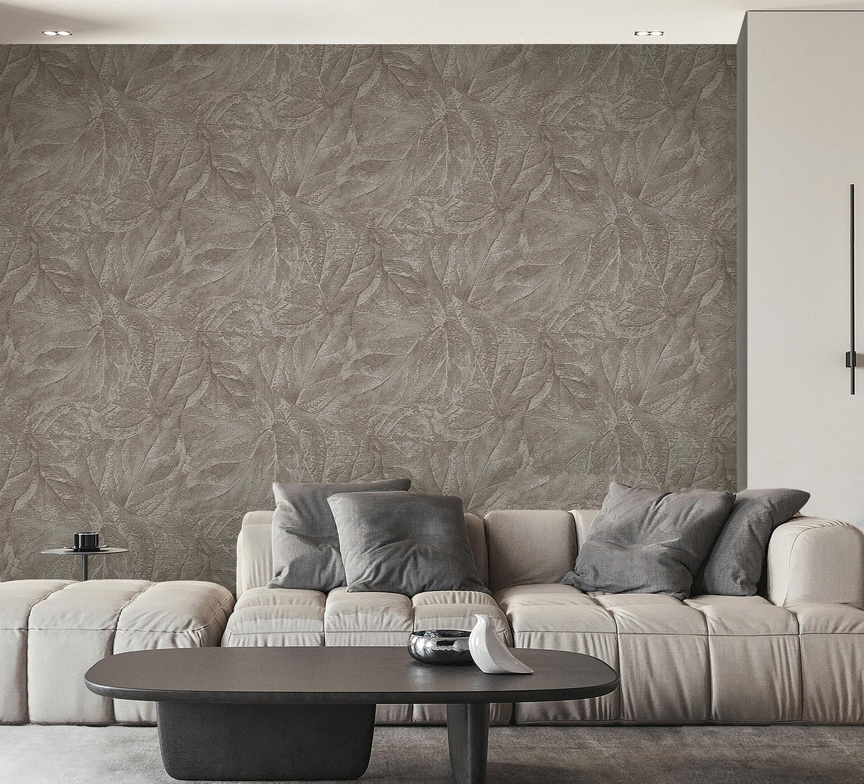 York Aspen Stone Leaf Wallpaper