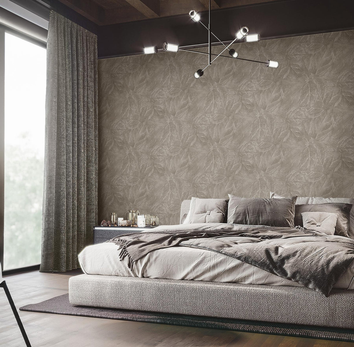 York Aspen Stone Leaf Wallpaper