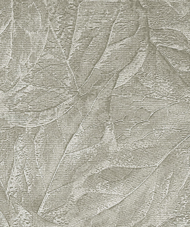 York Aspen Sterling Leaf Wallpaper