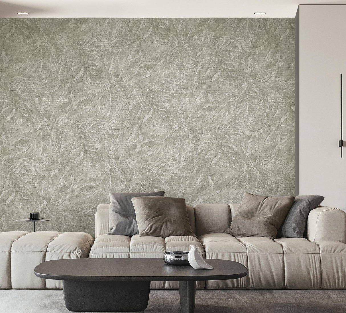 York Aspen Sterling Leaf Wallpaper