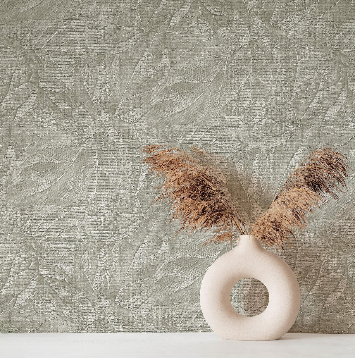 York Aspen Sterling Leaf Wallpaper