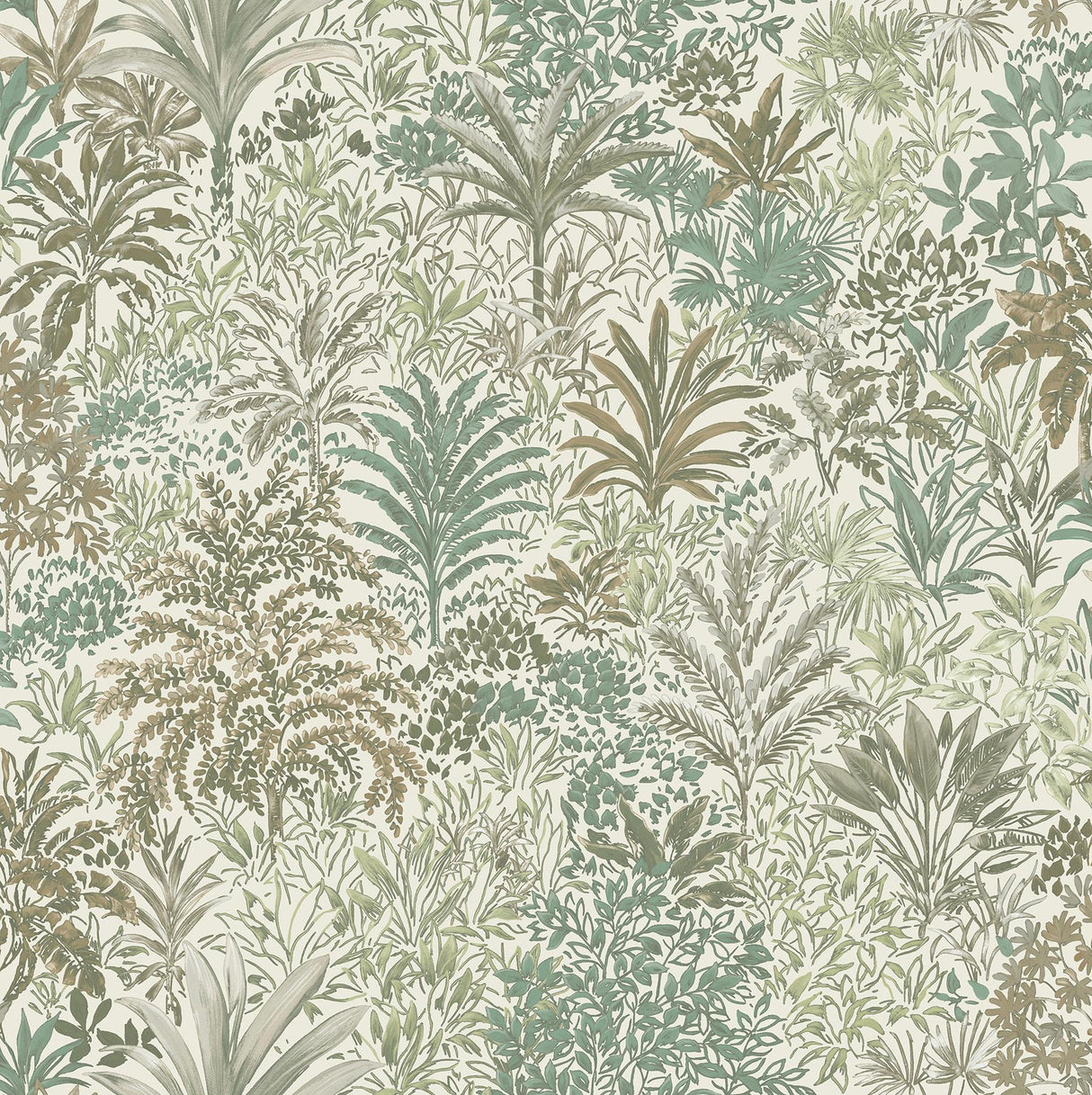 York Meilani Green Palm Landscape Wallpaper