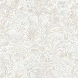 York Meilani White & Silver Palm Landscape Wallpaper