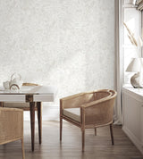 York Meilani White & Silver Palm Landscape Wallpaper
