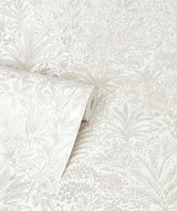 York Meilani White & Silver Palm Landscape Wallpaper