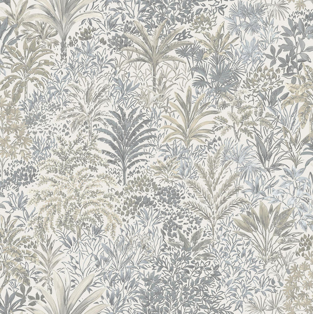 York Meilani Natural & Grey Palm Landscape Wallpaper