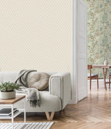 York Santina Eggshell Trellis Wallpaper