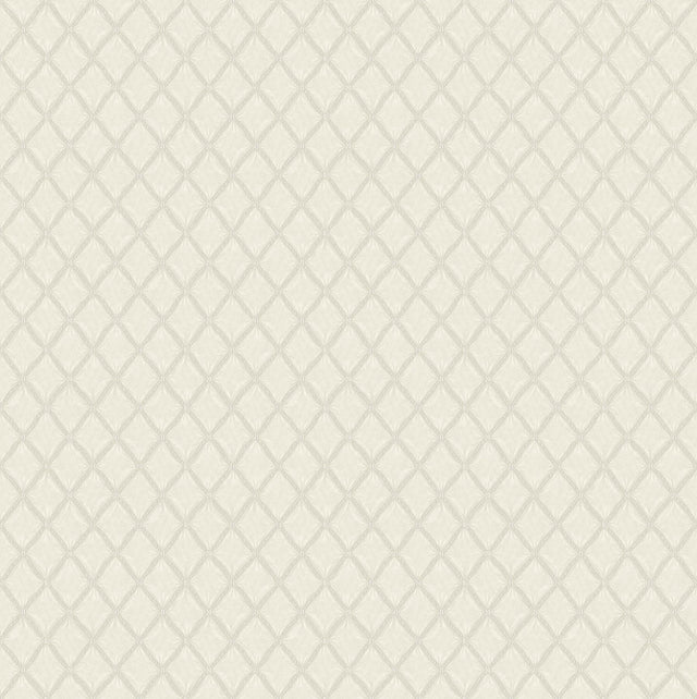 York Santina White & Silver Trellis Wallpaper