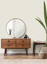 York Santina White & Silver Trellis Wallpaper