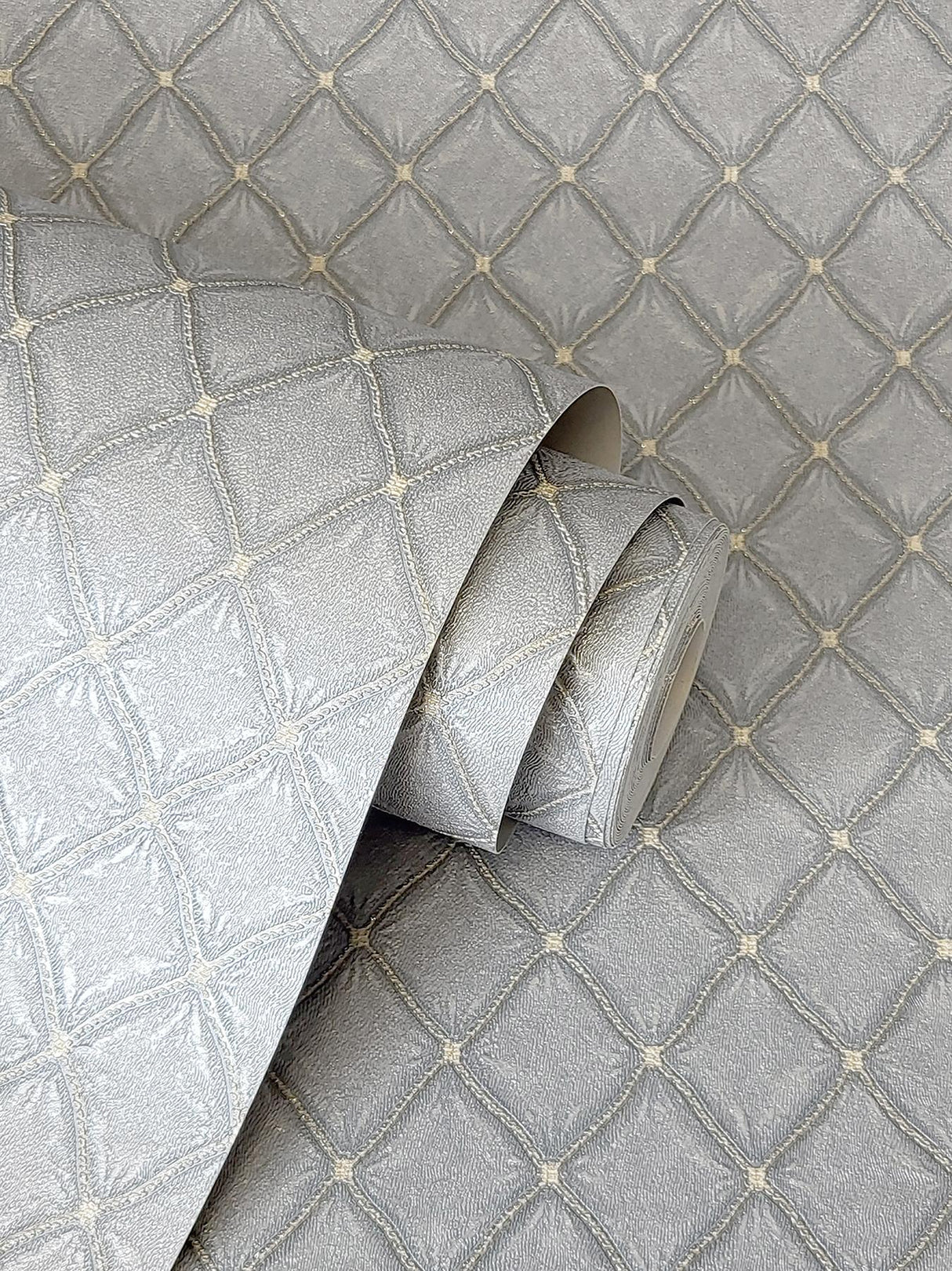 York Santina Natural & Grey Trellis Wallpaper