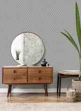 York Santina Natural & Grey Trellis Wallpaper
