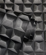 York Romero Black 3D Geometric Wallpaper