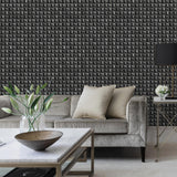 York Romero Black 3D Geometric Wallpaper