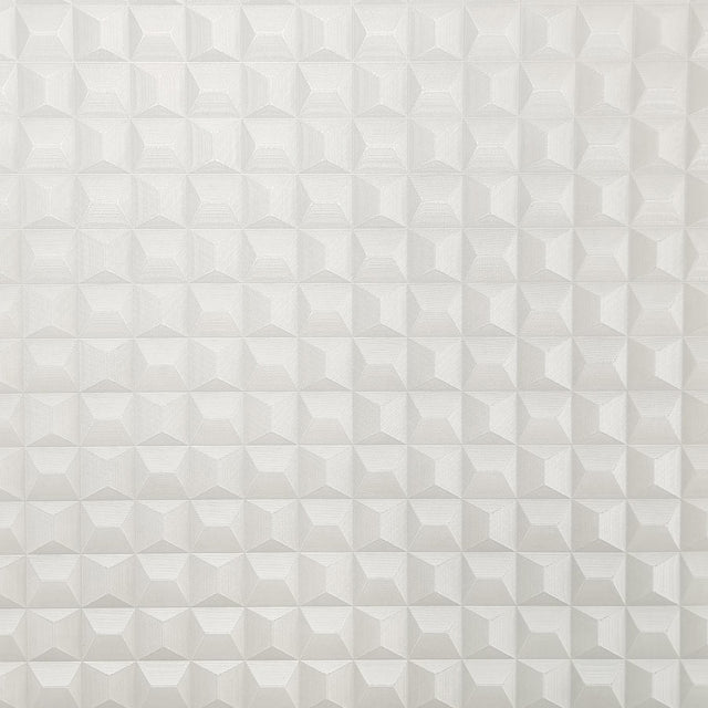 York Romero White 3D Geometric Wallpaper