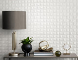 York Romero White 3D Geometric Wallpaper