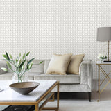 York Romero White 3D Geometric Wallpaper
