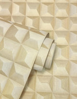 York Romero Gold 3D Geometric Wallpaper