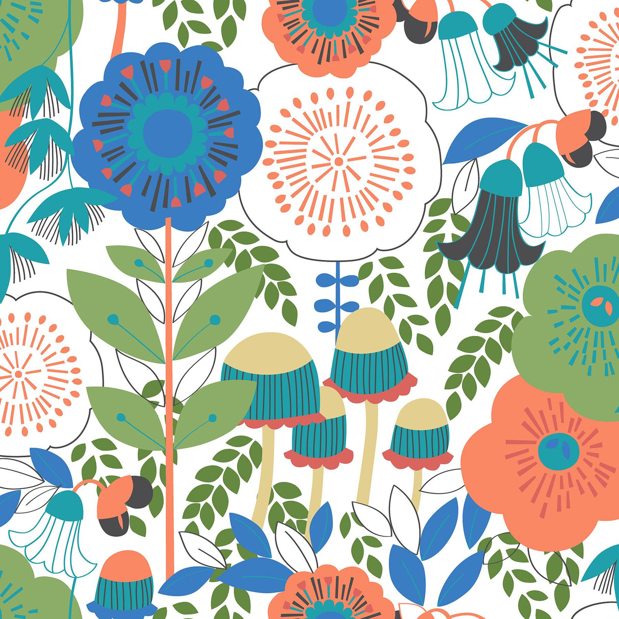 York Dream Garden Off White Peel & Stick Wallpaper