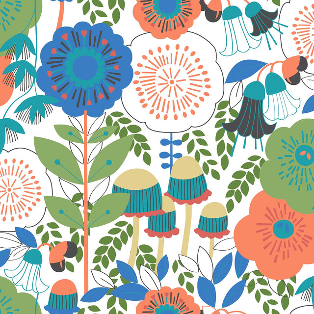 York Dream Garden Off White Peel & Stick Wallpaper