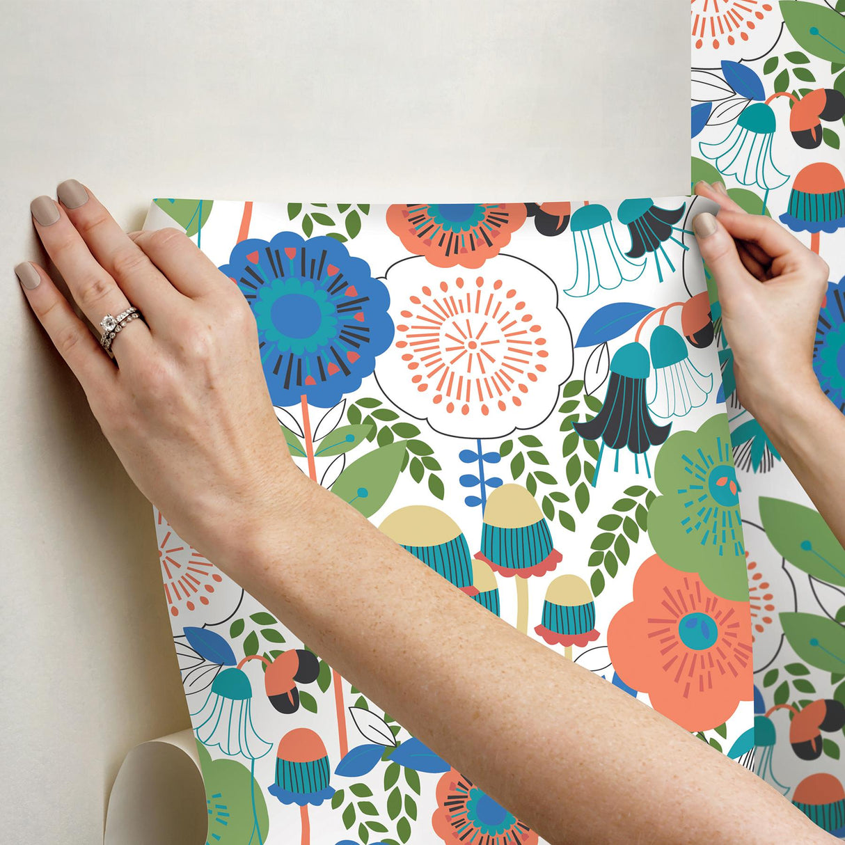 York Dream Garden Off White Peel & Stick Wallpaper