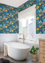 York Dream Garden Teal Peel & Stick Wallpaper