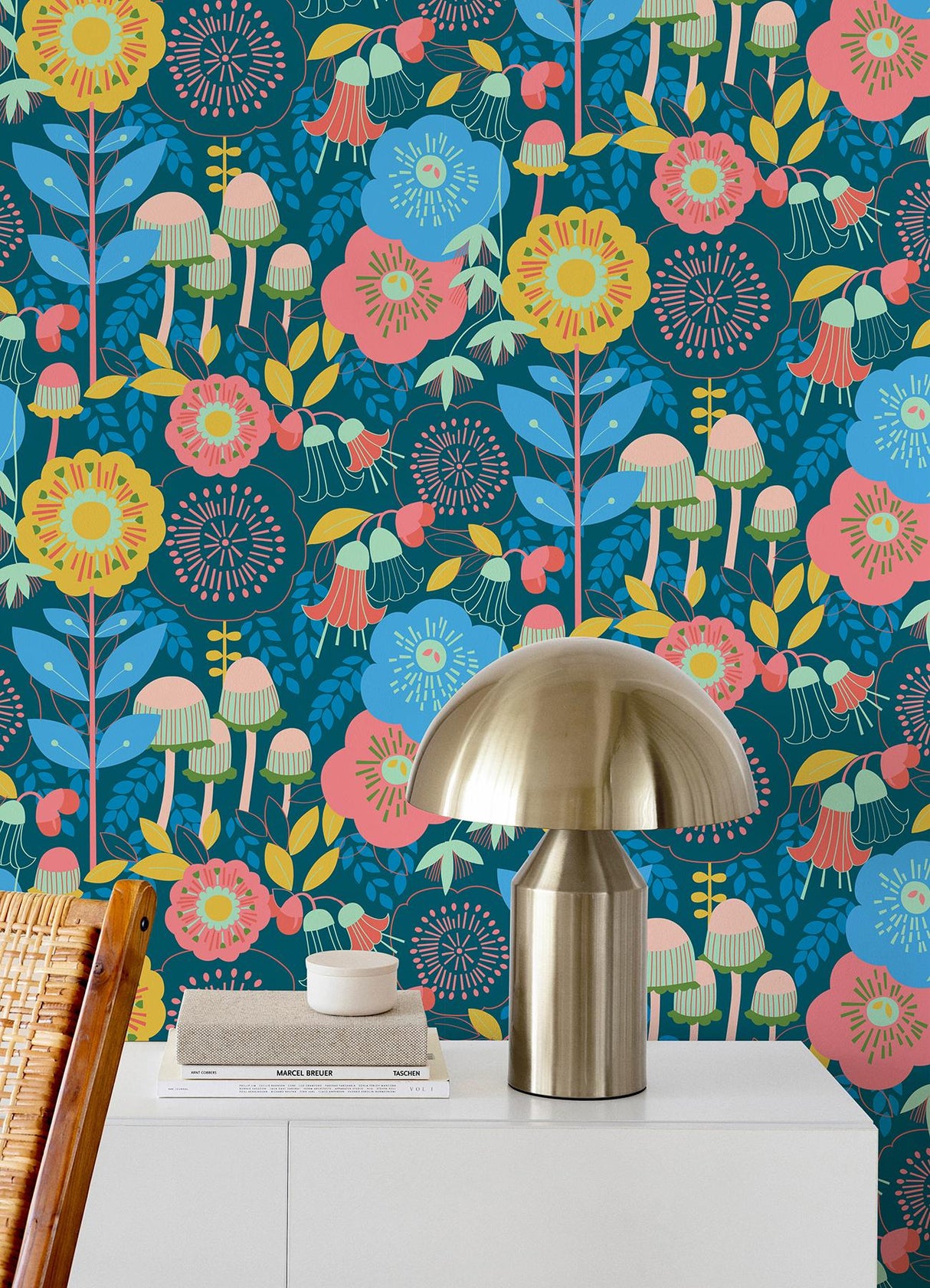 York Dream Garden Teal Peel & Stick Wallpaper