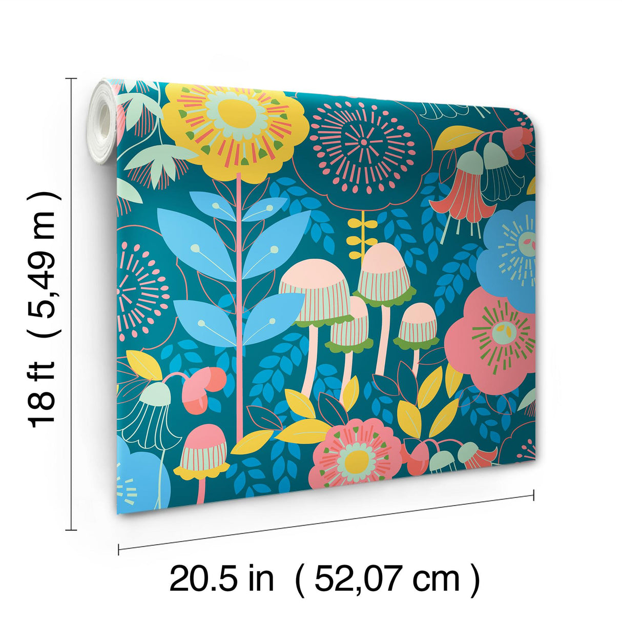 York Dream Garden Teal Peel & Stick Wallpaper