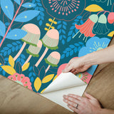York Dream Garden Teal Peel & Stick Wallpaper