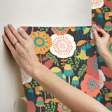 York Dream Garden Dark Brown Peel & Stick Wallpaper