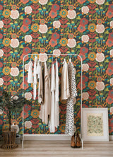 York Dream Garden Dark Brown Peel & Stick Wallpaper
