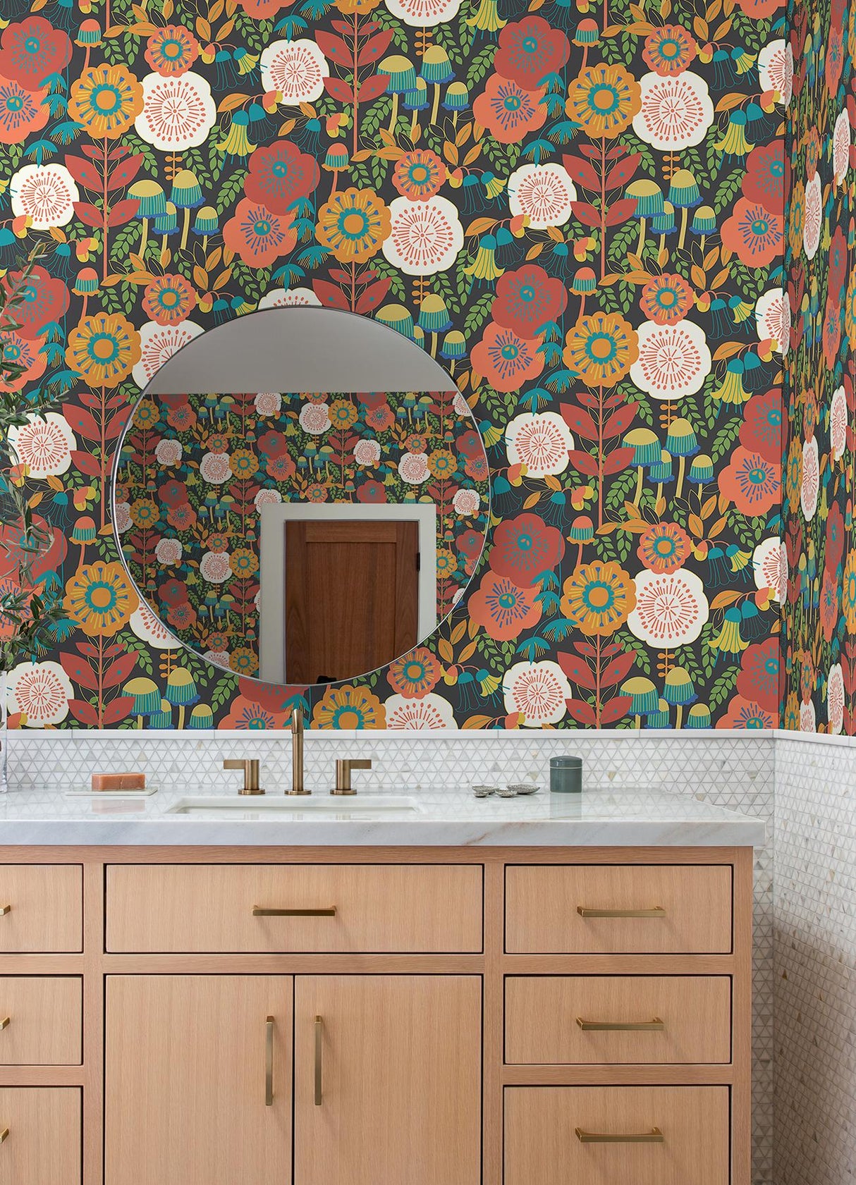 York Dream Garden Dark Brown Peel & Stick Wallpaper
