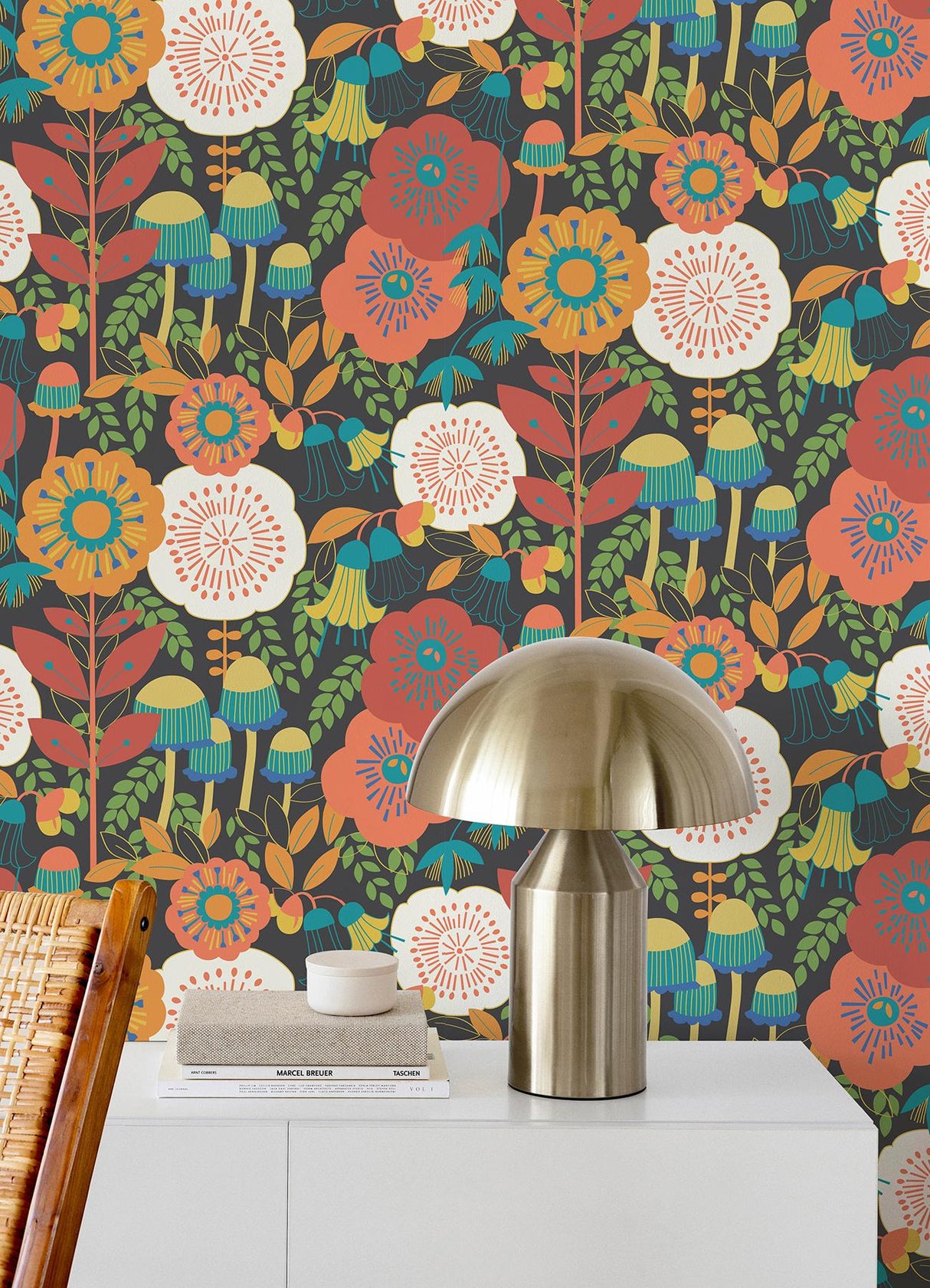 York Dream Garden Dark Brown Peel & Stick Wallpaper