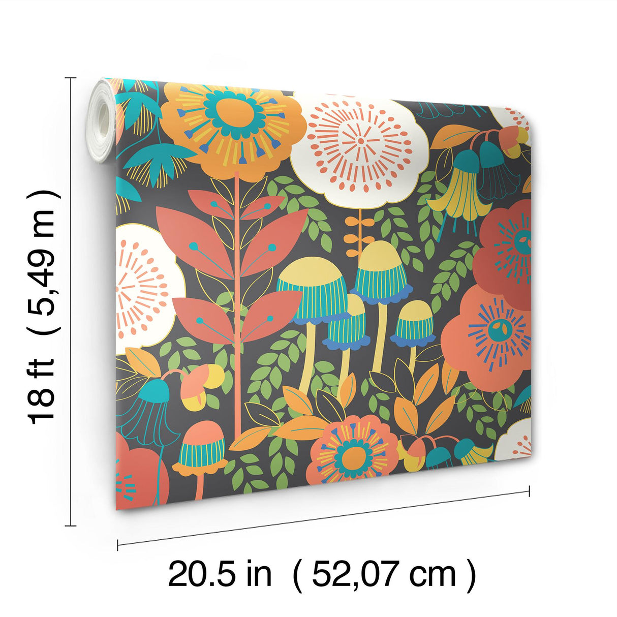 York Dream Garden Dark Brown Peel & Stick Wallpaper