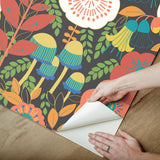 York Dream Garden Dark Brown Peel & Stick Wallpaper