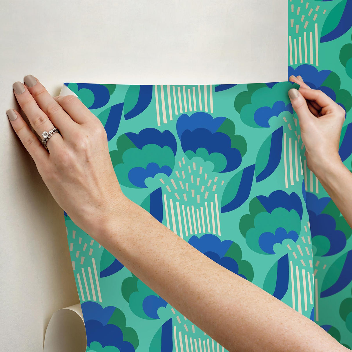 York Retro Esme Aqua Peel & Stick Wallpaper