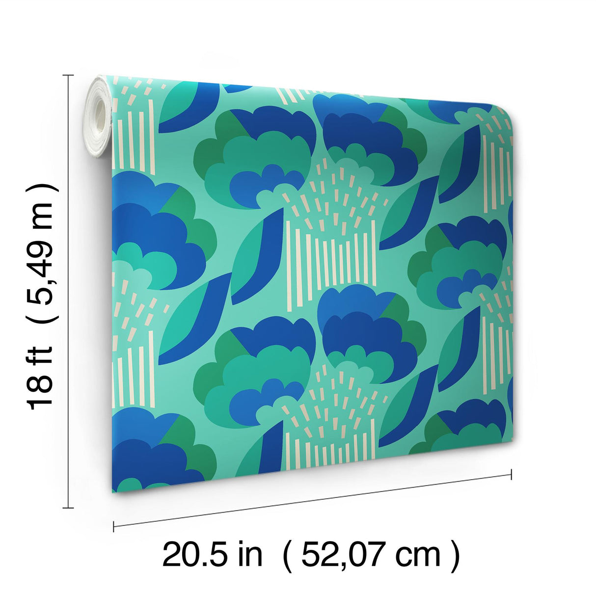 York Retro Esme Aqua Peel & Stick Wallpaper