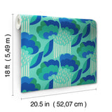 York Retro Esme Aqua Peel & Stick Wallpaper