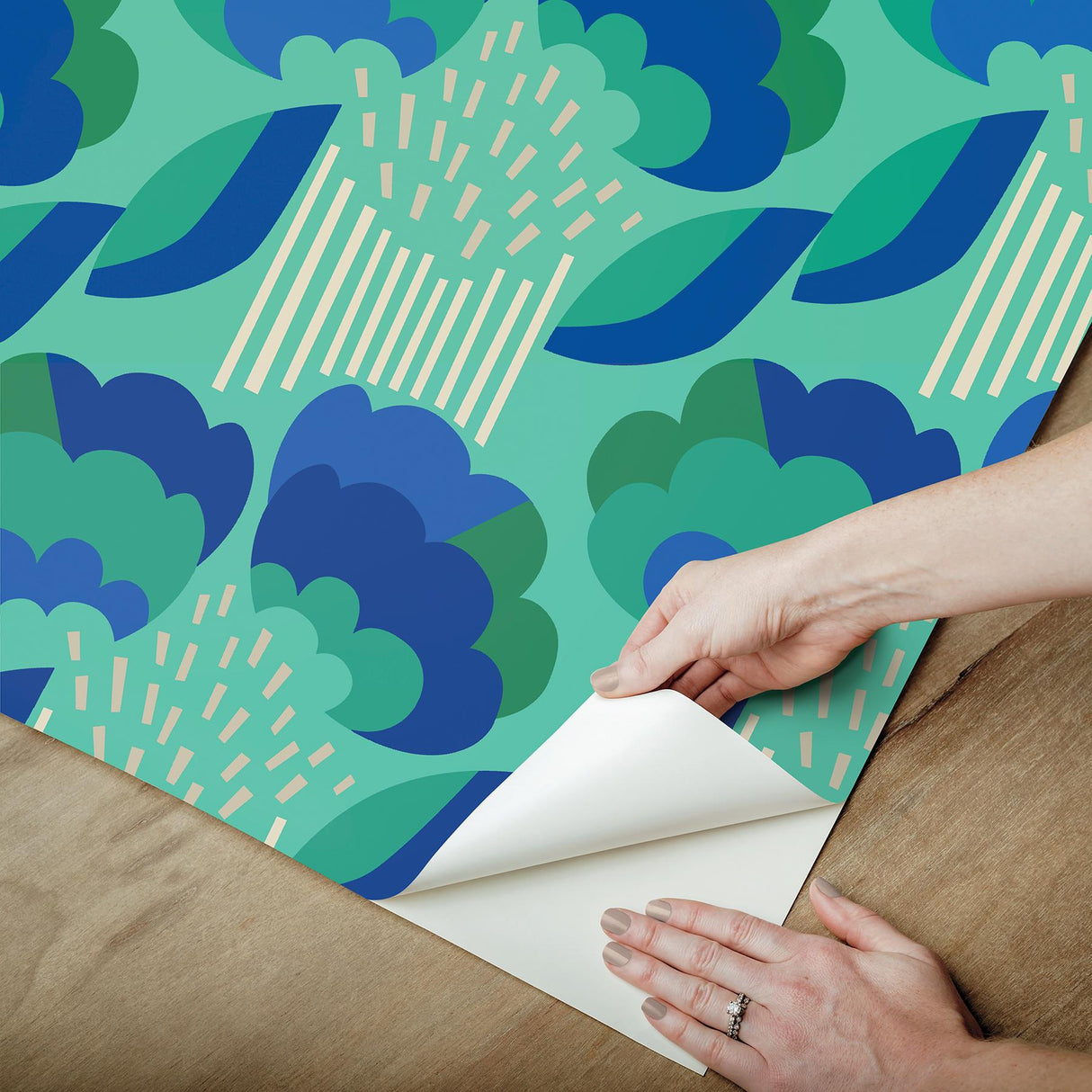 York Retro Esme Aqua Peel & Stick Wallpaper