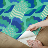 York Retro Esme Aqua Peel & Stick Wallpaper