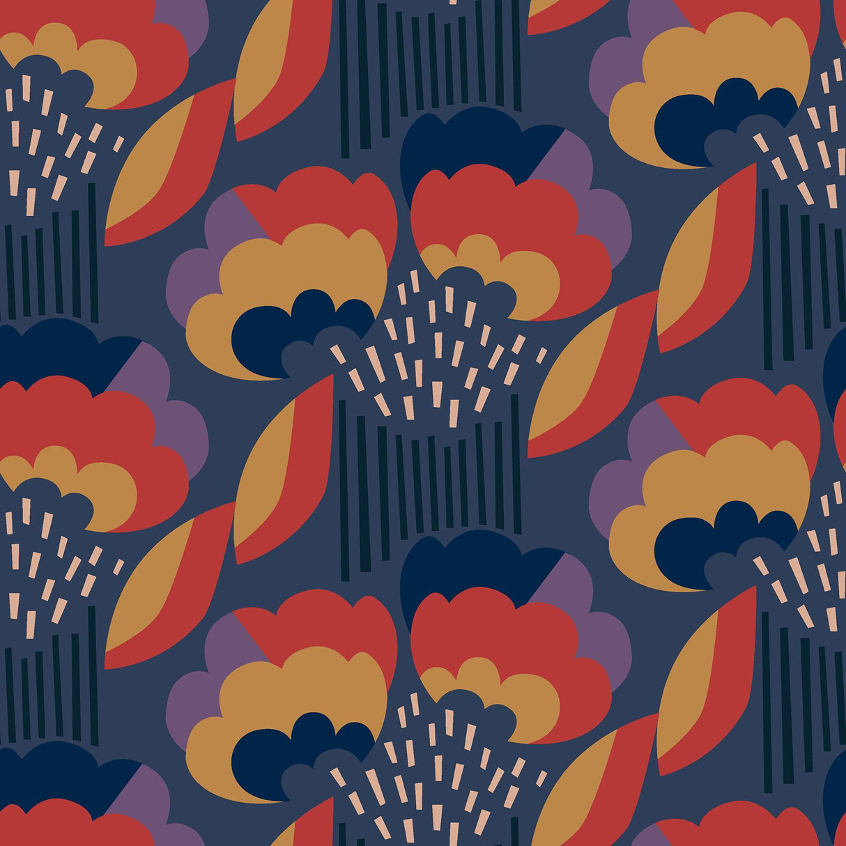 York Retro Esme Navy Peel & Stick Wallpaper