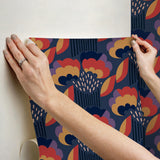 York Retro Esme Navy Peel & Stick Wallpaper