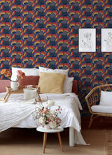 York Retro Esme Navy Peel & Stick Wallpaper