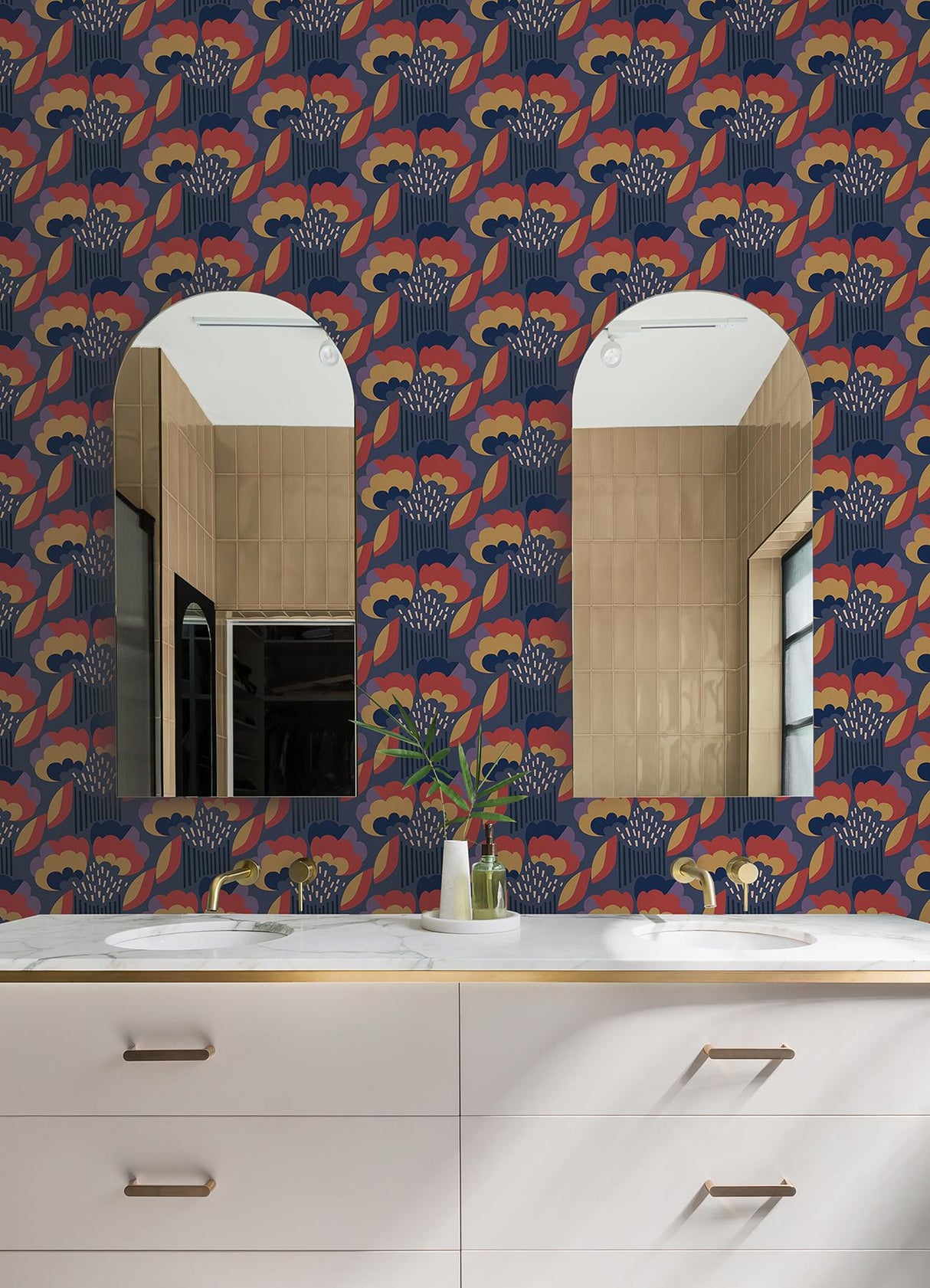 York Retro Esme Navy Peel & Stick Wallpaper