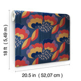 York Retro Esme Navy Peel & Stick Wallpaper