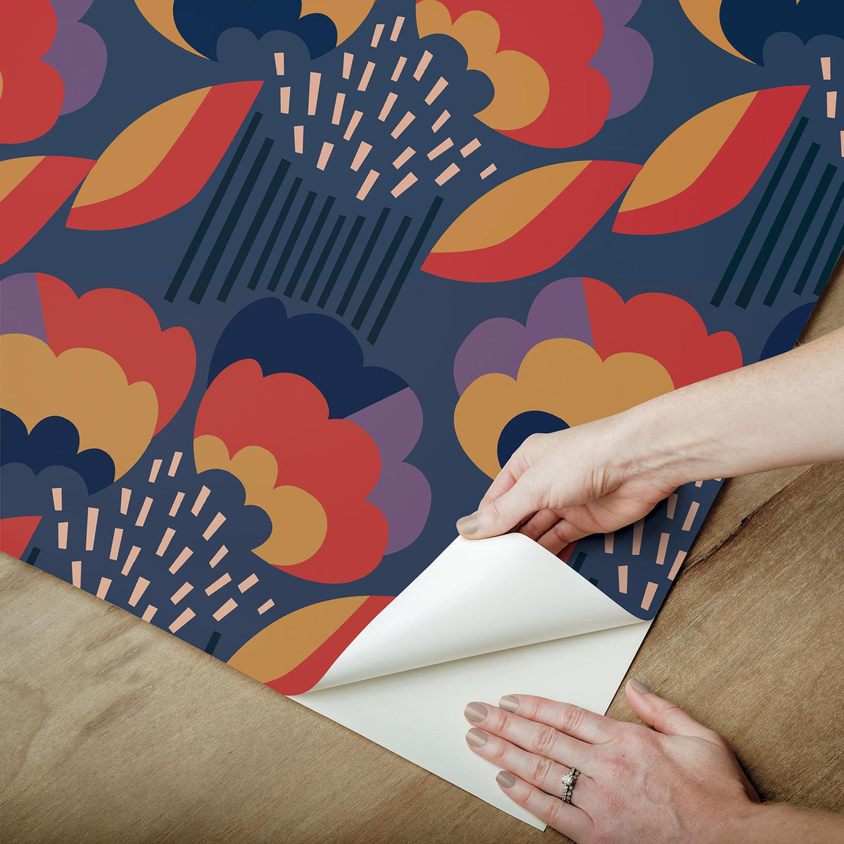 York Retro Esme Navy Peel & Stick Wallpaper