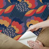 York Retro Esme Navy Peel & Stick Wallpaper