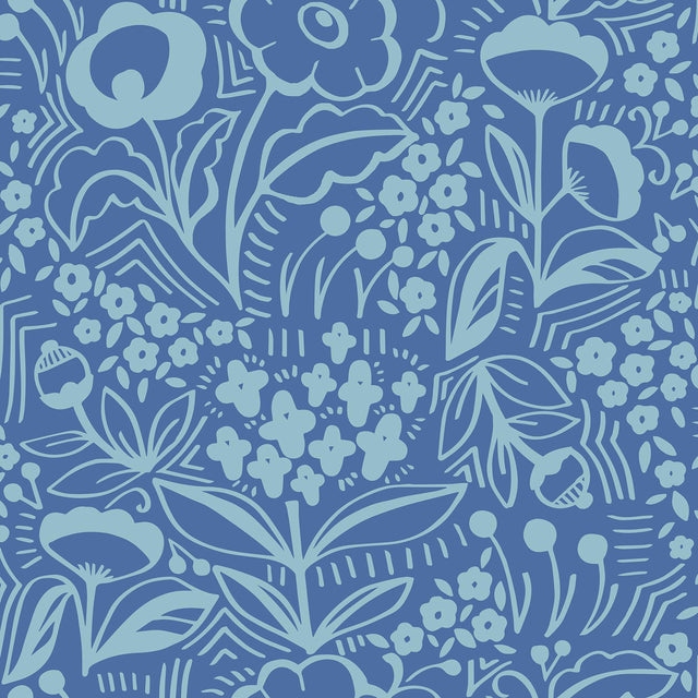 York Jeani Blue Peel & Stick Wallpaper