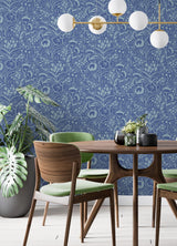 York Jeani Blue Peel & Stick Wallpaper