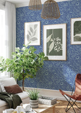 York Jeani Blue Peel & Stick Wallpaper