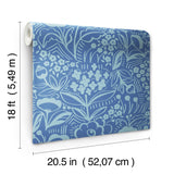 York Jeani Blue Peel & Stick Wallpaper
